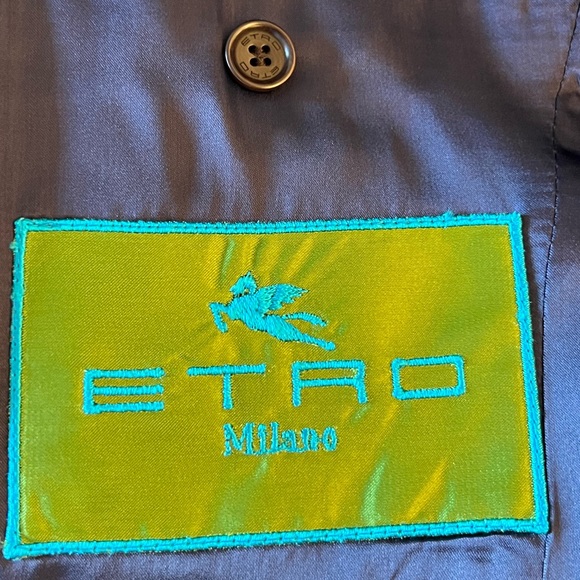 ETRO Man Blazer Jacket Size 50 Long Sleeves 100% Wool Lining is Silk-Acetate - Picture 2 of 15